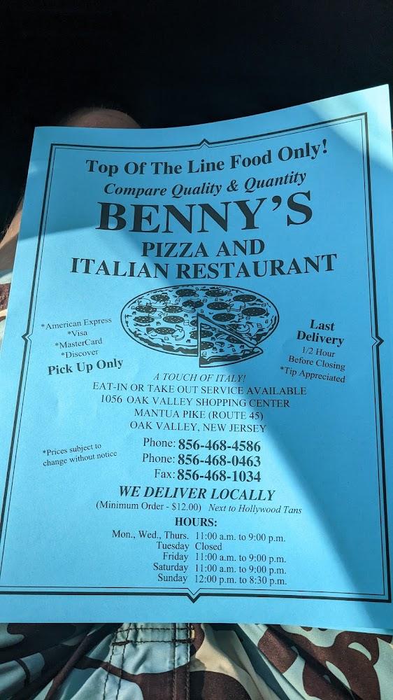 Benny's Pizza Menu image 4